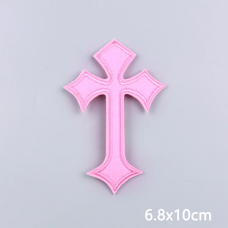 Jesus-Kreuz-Stickerei-Aufnäher für Kleidung, Gold-Silber-Kreuz-Aufnäher zum Aufbügeln für Kleidung, Persönlichkeits-Applikationen, Basteldekoration – Detail 9
