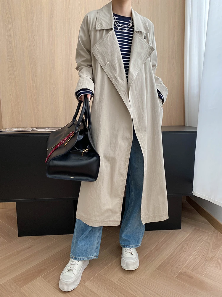 YERMORA grijs gordel korte casual geul voor vrouwen revers lange mouw losse nieuwe windjack mode tij lente herfst 2025