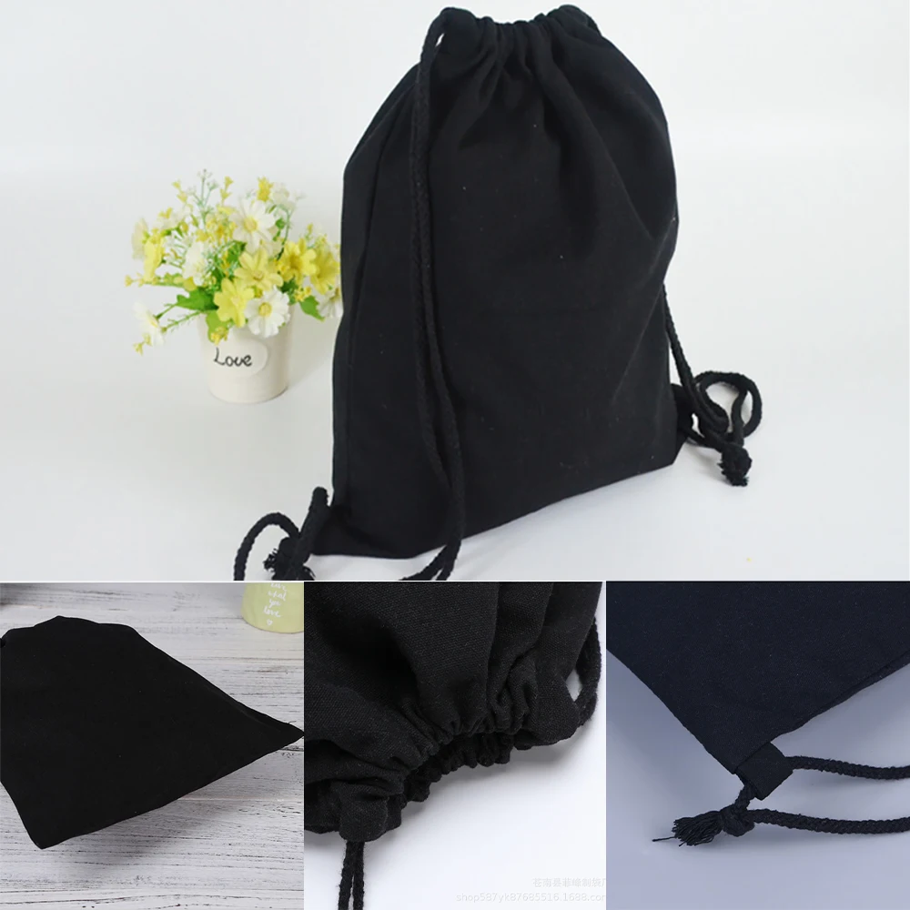 Mochilas de lona casual drawstring duplo ombro sacos mulheres grande capacidade saco de armazenamento de compras viagem impressão simples mochila