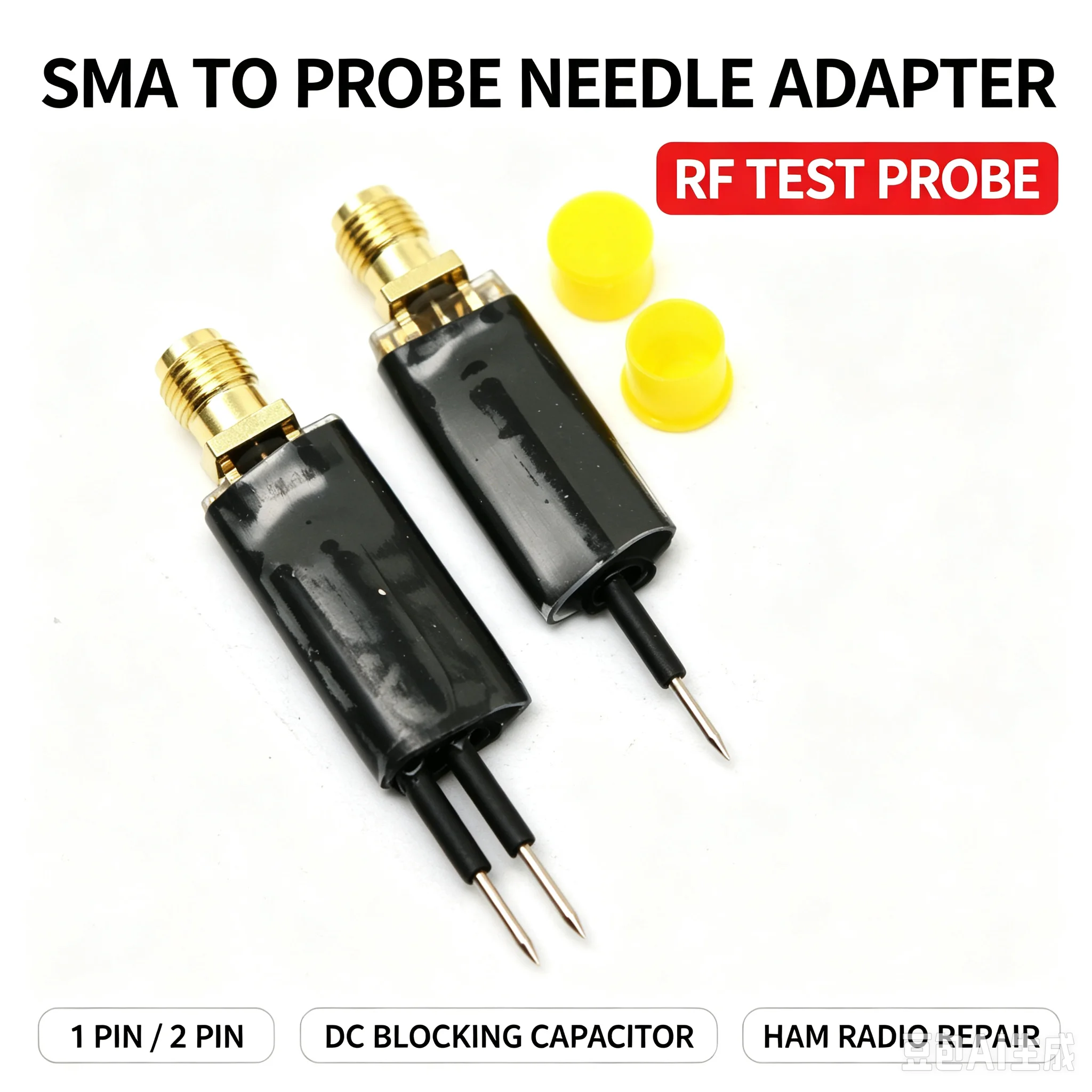 DYKB SMA To Needle Probe Adapter RF Test Probe Pin SMA Female To Probe Tip Spectrum Analyzer Signal Tester Debugging Repair Tool