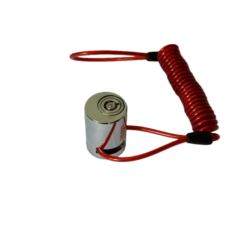 Compact Keyless Motorcycle Disc Lock Anti-Rust Waterproof Alloy Press Brake for Scooter/Bicycle Anti-Theft Reminder Rope