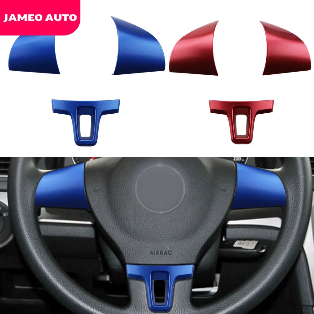 Pegatinas para Interior de coche, 3 unids/set, ajuste para Volkswagen VW Tiguan 2010 - 2015 Touran Passat 2011 - 2015 ABS cromado, embellecedor para volante