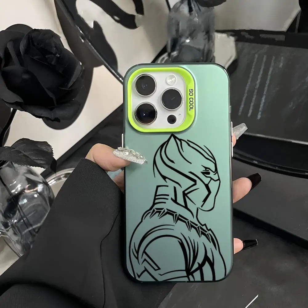

Black Panther Superhero Cool Phone Case Matte Colored Silver For Samsung S24 Ultra S23 Fe S21 S22 Plus Note 20 9 Hard Cover