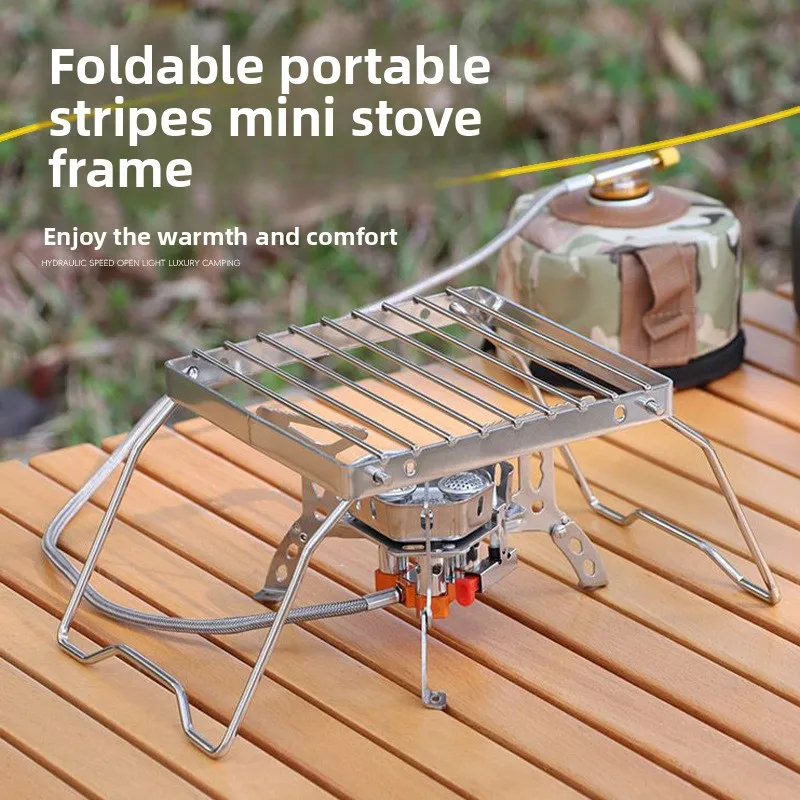 

Portable Stainless Steel Cookware BBQ Grill With Blower Foldable Camping Stove Stand Beef Grill Accessories For Outdoor Picnic