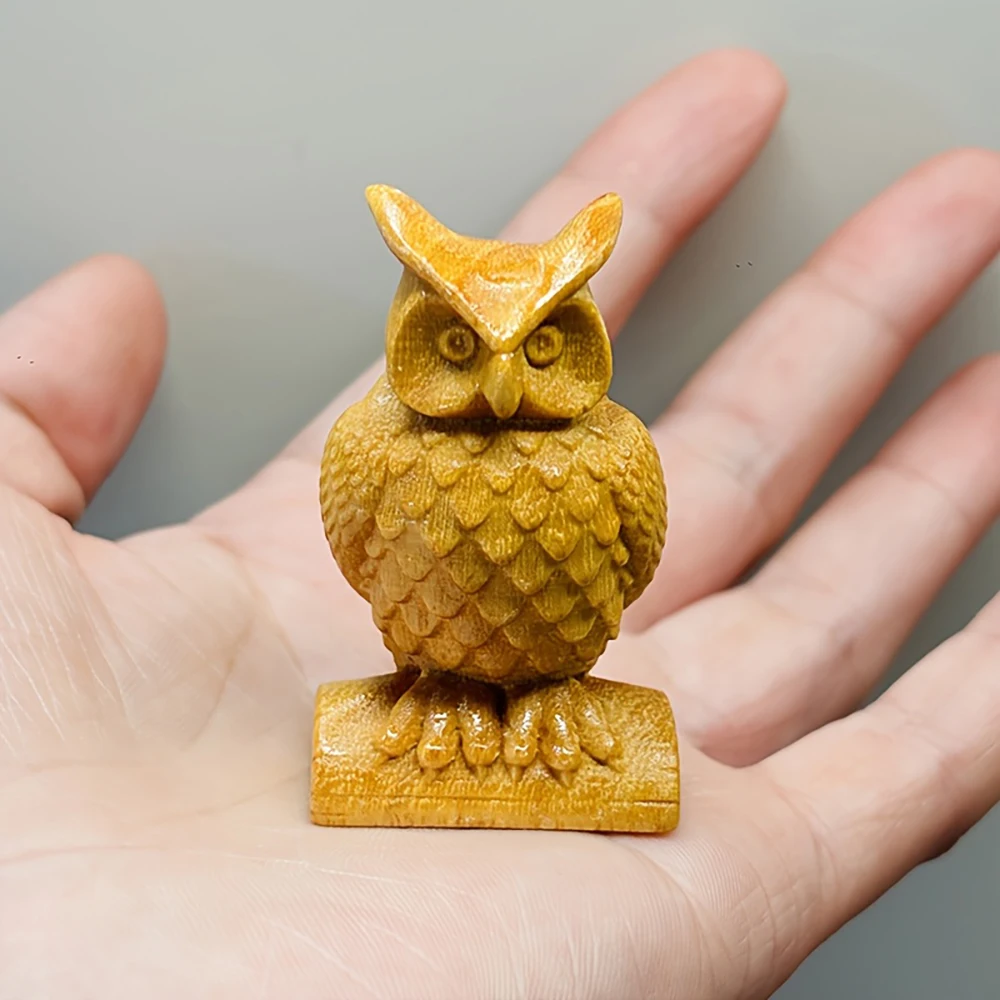 Wooden Owl Ornaments, Hand-Carved Nordic Minimalist Style Home Decorations, Christmas, Valentine's Day, Birthday Gifts, Creative Living Room and Study Room Decorations