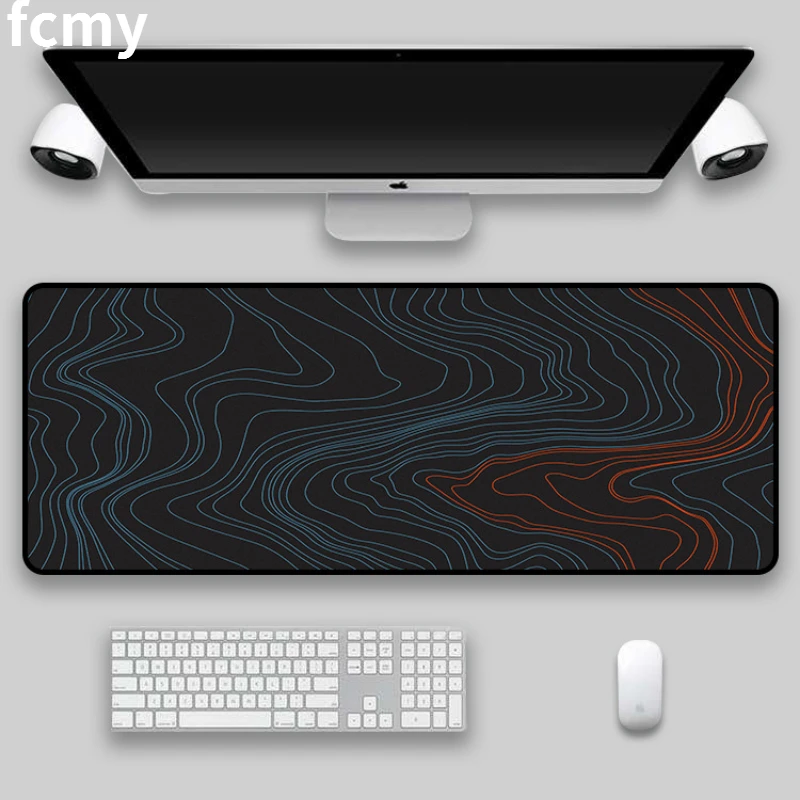 80x30cm Black Abstract Texture Large Gaming Mouse Pad Computer Table MousePad Locking Edge Rubber Gamer Big Desk Mat Laptop Mous
