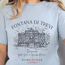 Fontana di Trevi Rome Italy T Shirt Travel Crewneck  long or short sleeves