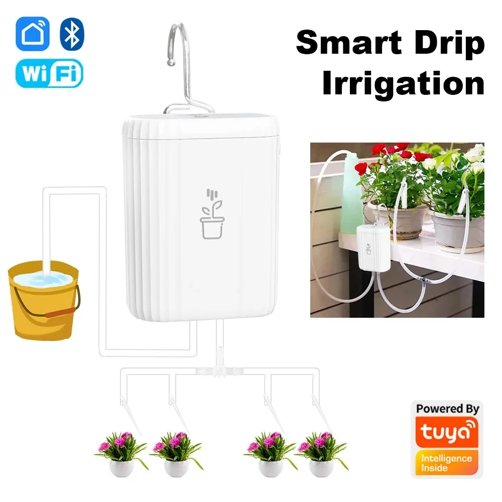 

WIFI Intelligent Watering Device Pump Timed Automatic Drip Irrigation System Remote APP Controller for Garden Terrace
