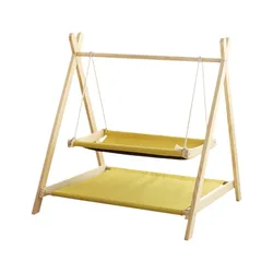 Hamaca triangular doble capa para gatos: cama colgante lavable