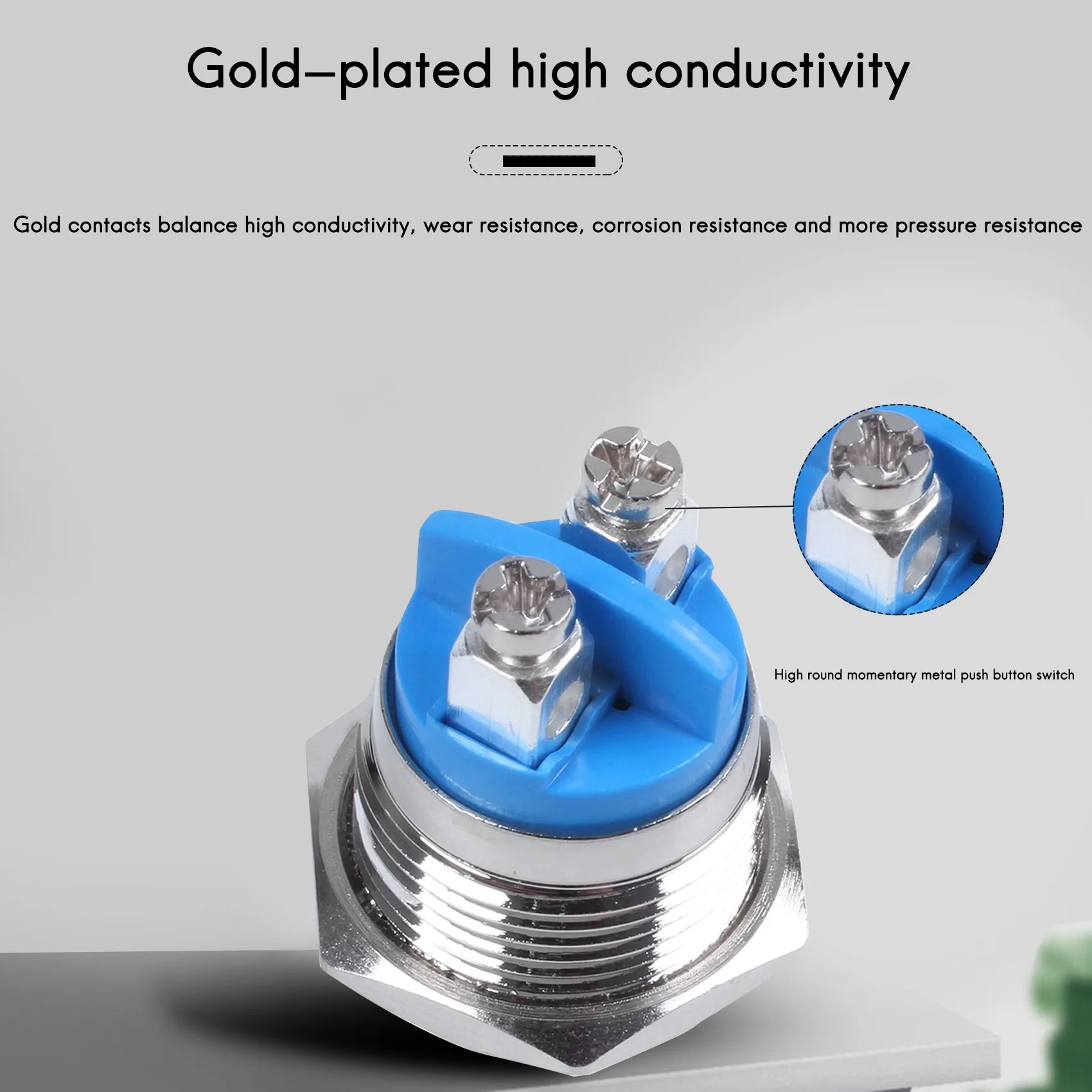 16mm High Round High Round Momentary Metal Push Button Switch