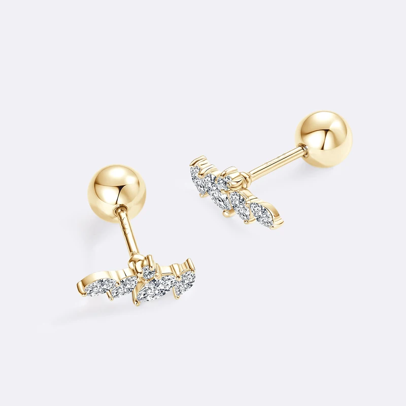 RAPRGOLD 925 Sterling Silver Moissanite Screw Thread Cartilage Stud Earrings for Women Piercing Earring Pendientes Jewelry Gifts 3
