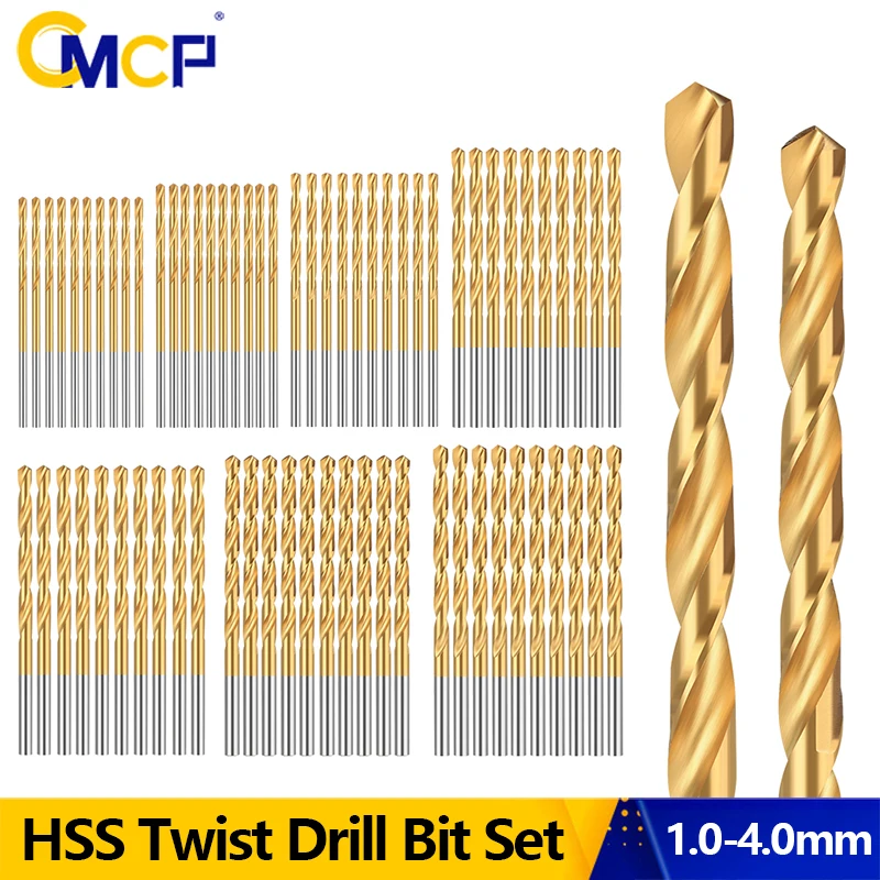 

CMCP 70Pcs Titanium Coated Twist Drill Set 1-4mm HSS Mini Drill Bit Electric Drill Drilling Tools For Metal Wood Aluminum