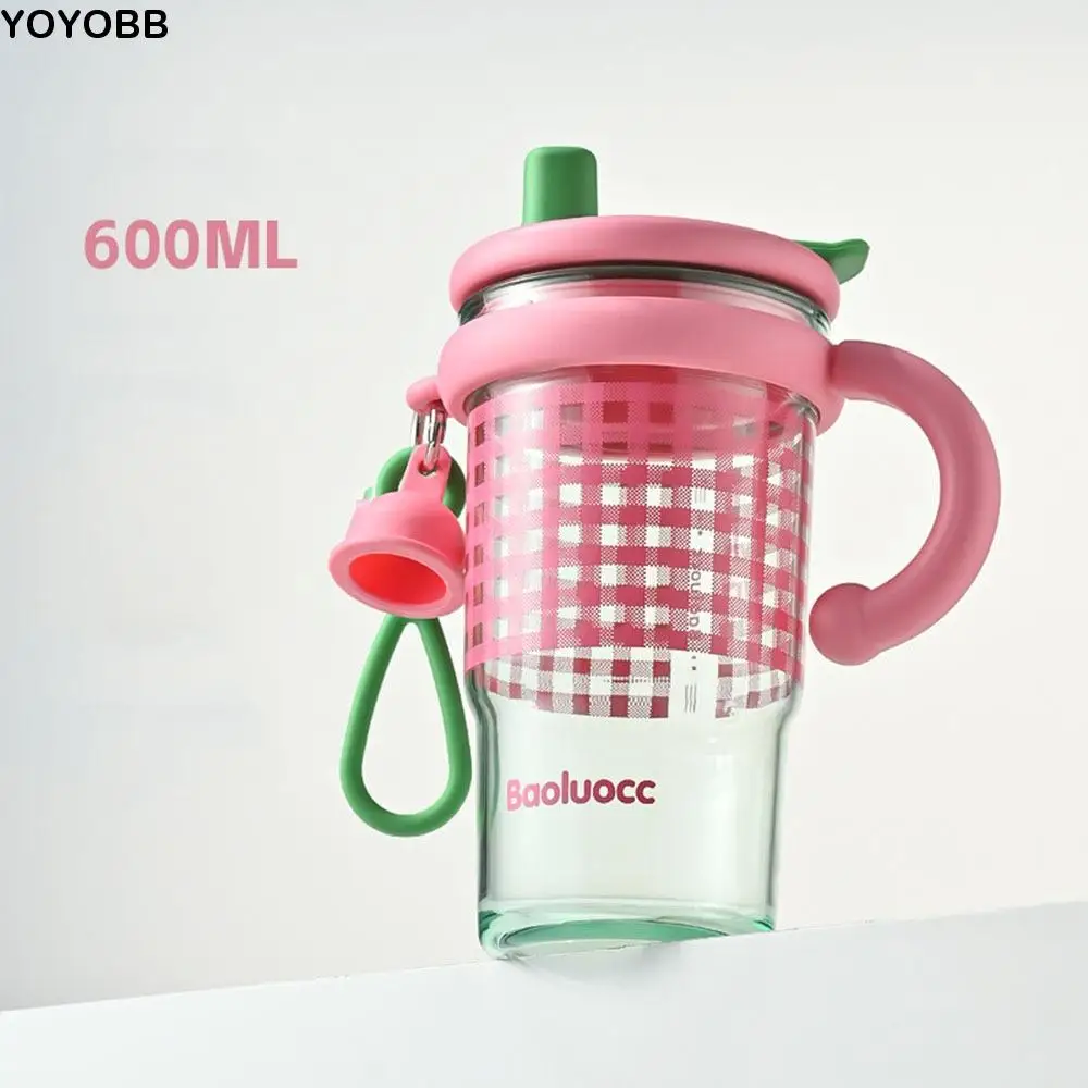

Portable Plastic Dopamine Straw Cup Leak-proof Large Capacity Handle Water Bottle Sealed Water Cup School