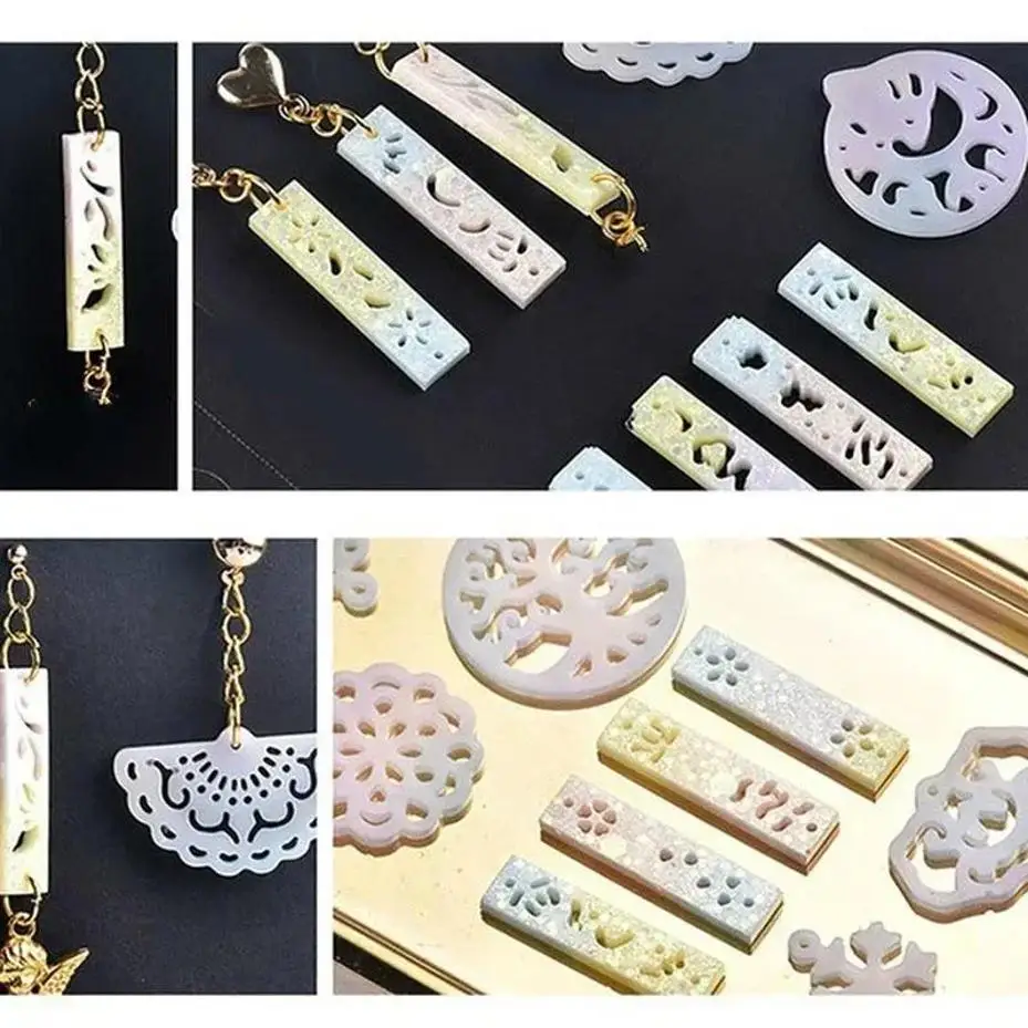 1 Pcs Transparent DIY Crafts Epoxy Necklace Model Pendant Silicone Mold Crystal Earring Resin Mold Jewelry Making Tools