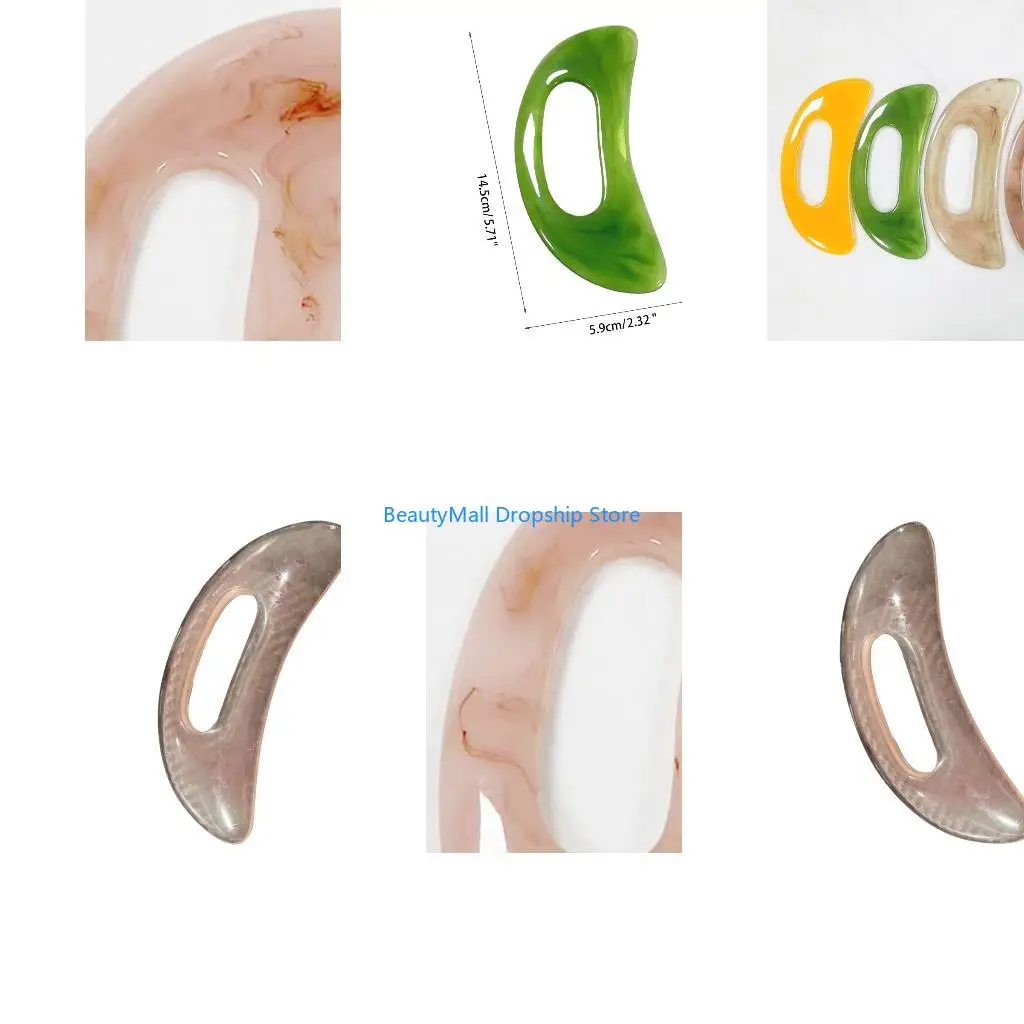 40JD Guasha Massage Tool with Handle Resin Drainage Massage Scraping Board for Body Shaping Muscle Neck Back Face