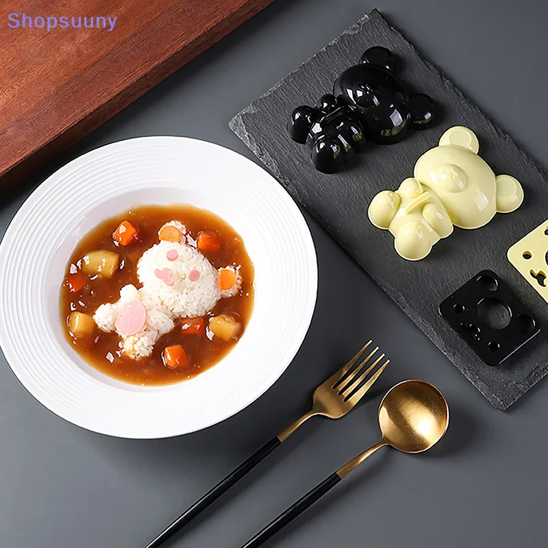 [SU]Cartoon Bear Kids Rice Ball Maker Mold Onigiri Mold 3D Bento Box Sushi Kitchen Tools Sanwich Decoration Cutter Gift[SU]