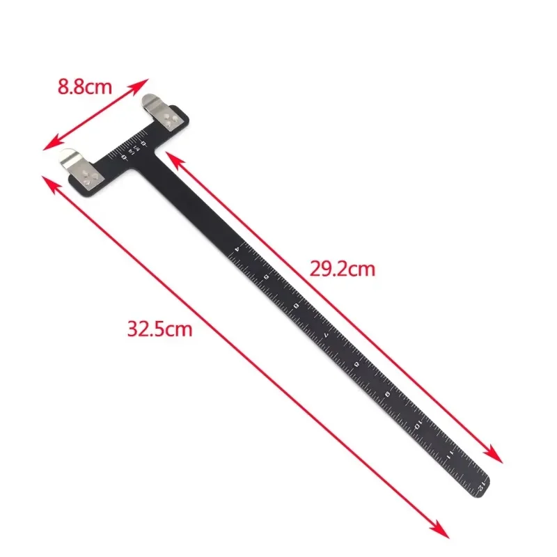 1pc Square T Ruler Archery Aluminum Two Scales Brace Height Measure Ruler for Recurve Bow Longbow Compound Bow Auxiliary Tool