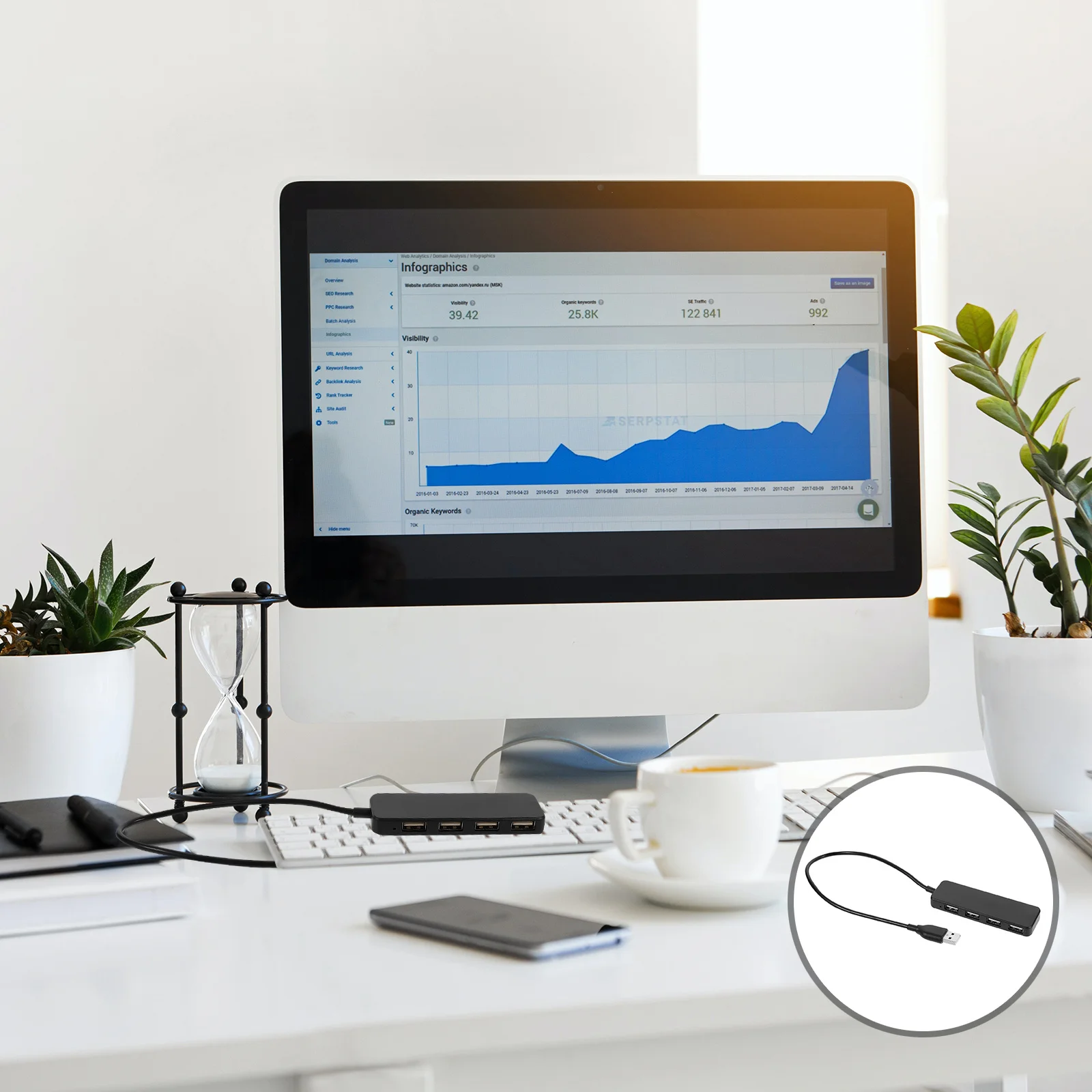 1 قطعة 4 منافذ Usb 2.0 Hub البلاستيك الفاصل محول لنقل البيانات متعددة الوظائف خفيفة الوزن ABS المواد لا سائق المطلوبة #6