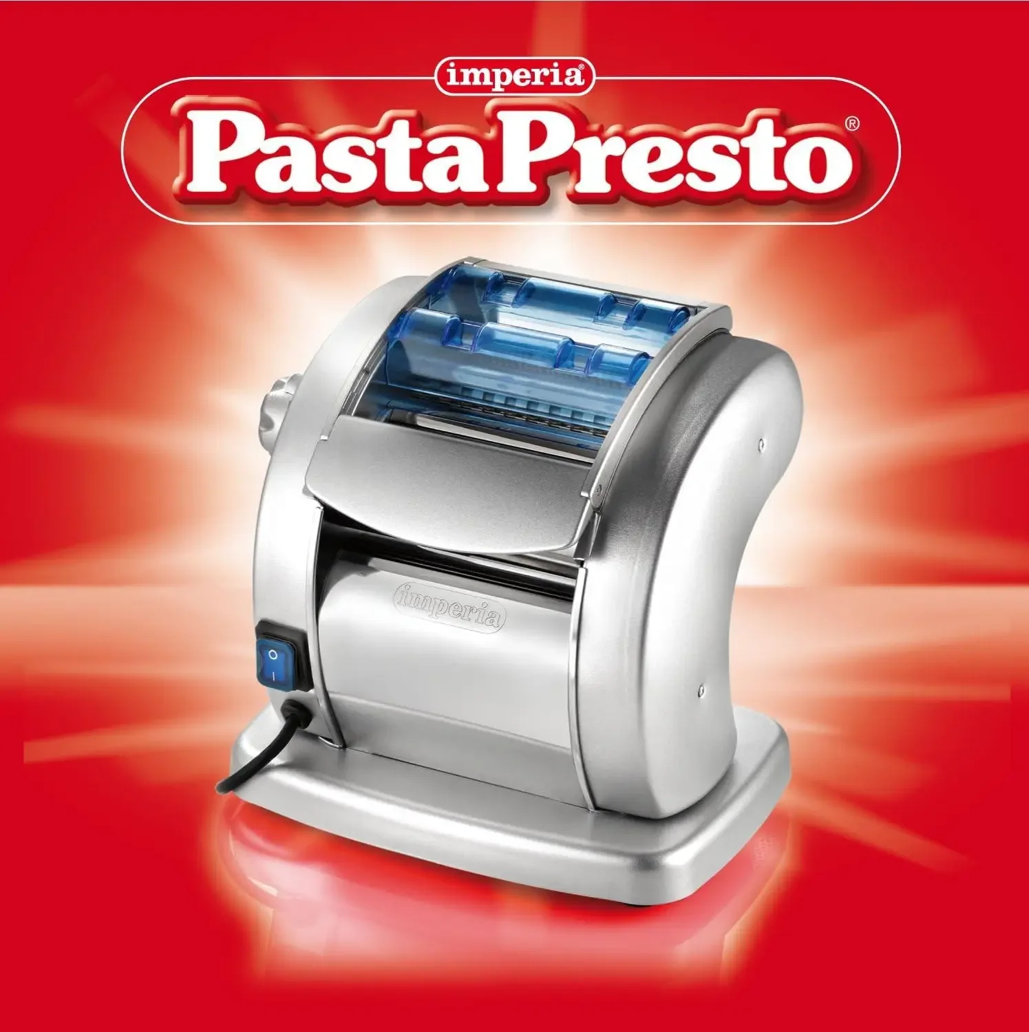 Pasta Presto Electric Pasta Maker - 100% Non Stick Machine with 2 Built In Cutters, 6 Adjustable Thickness Settings, Make Homema