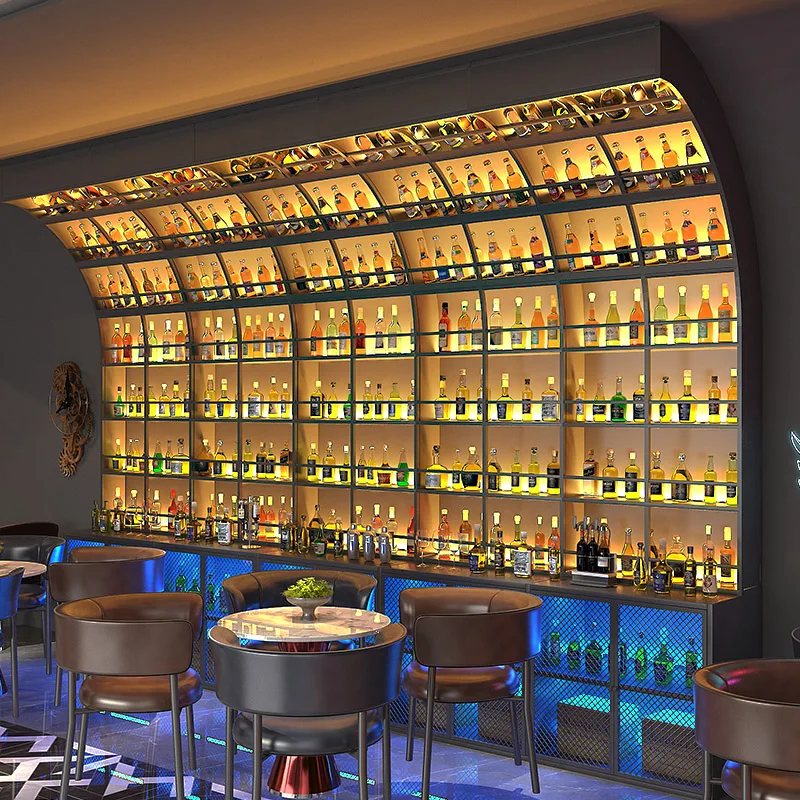 

Shelf Storage Bar Cabinet Wine Rack Luxury Antique Buffet Modern Bar Cabinet Wine Rack Glass Wall Vitrina Drinking Bar Furniture