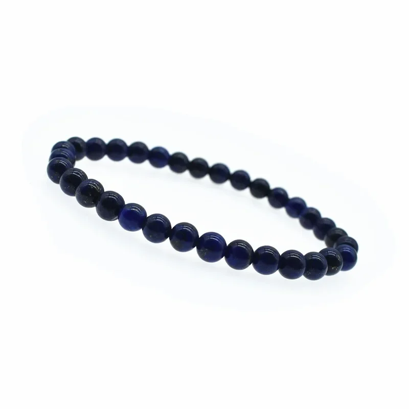 6mm Dark Blue Natrual Lapis Lazuli Stones Beads Beaded Bracelets for Women Men Fine Jewelry Accessories Christmas Gifts YBR239