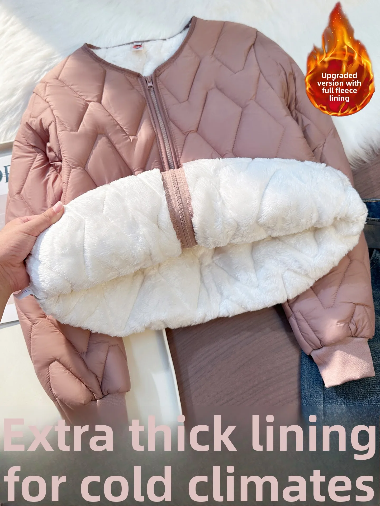 

Extra Thi Women's Fce Lined Slim Fit Cotton Jaet Inner Vest Thiened hine Waable Large Size Cold Resistant down ...