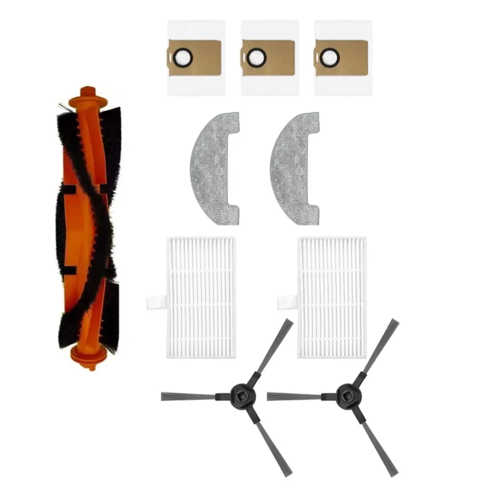 10Pcs Robotic Vacuum Replacement Kit Compatible With UR3 Main Brush Side Brush Filter Mop Dust Bag Home Cleaning Spare Accessory