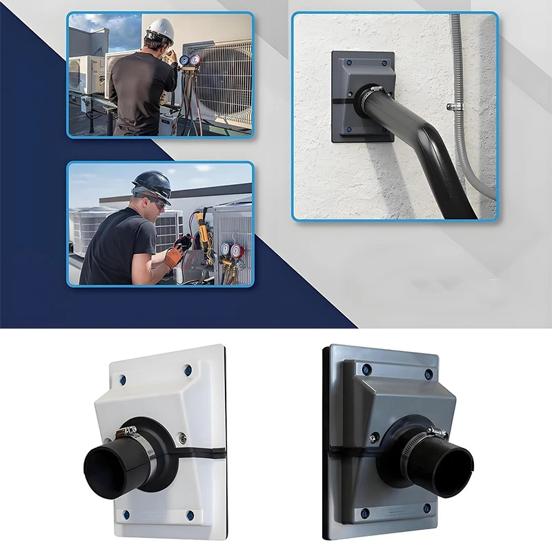 HVAC جدار اختراق خط مجموعة غطاء عدة سلك الجمعية مجموعة غطاء سبليت الجسم غطاء جدار غطاء التيار المتناوب خط مجموعة نظام تكييف الهواء