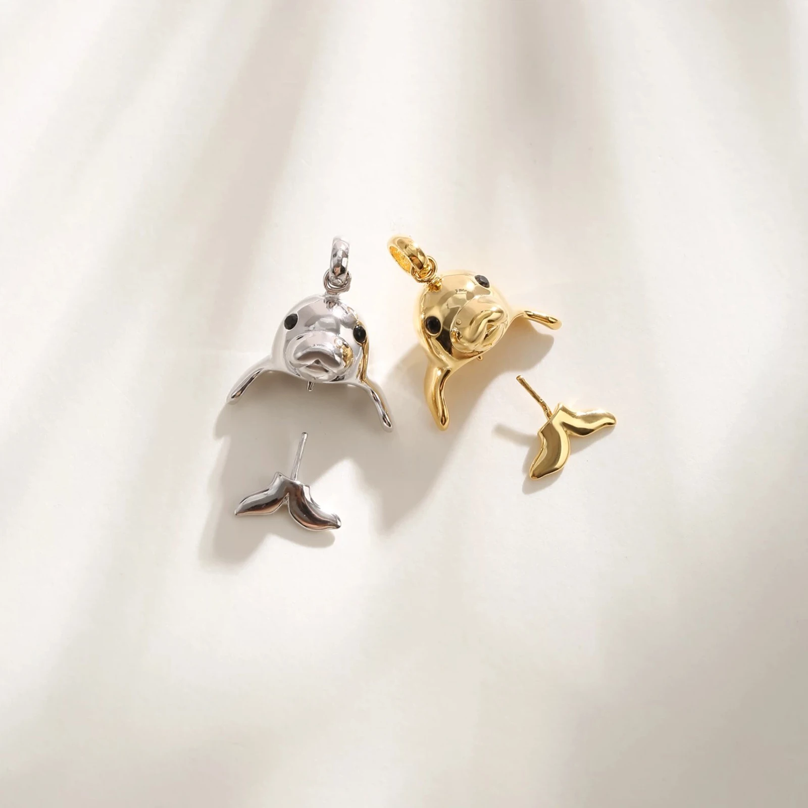 925 Sterling Silver Seal Shape Pearl Pendant Empty Bracket Settings Round Beads DIY Handmade Necklace Jewelry Making Craft