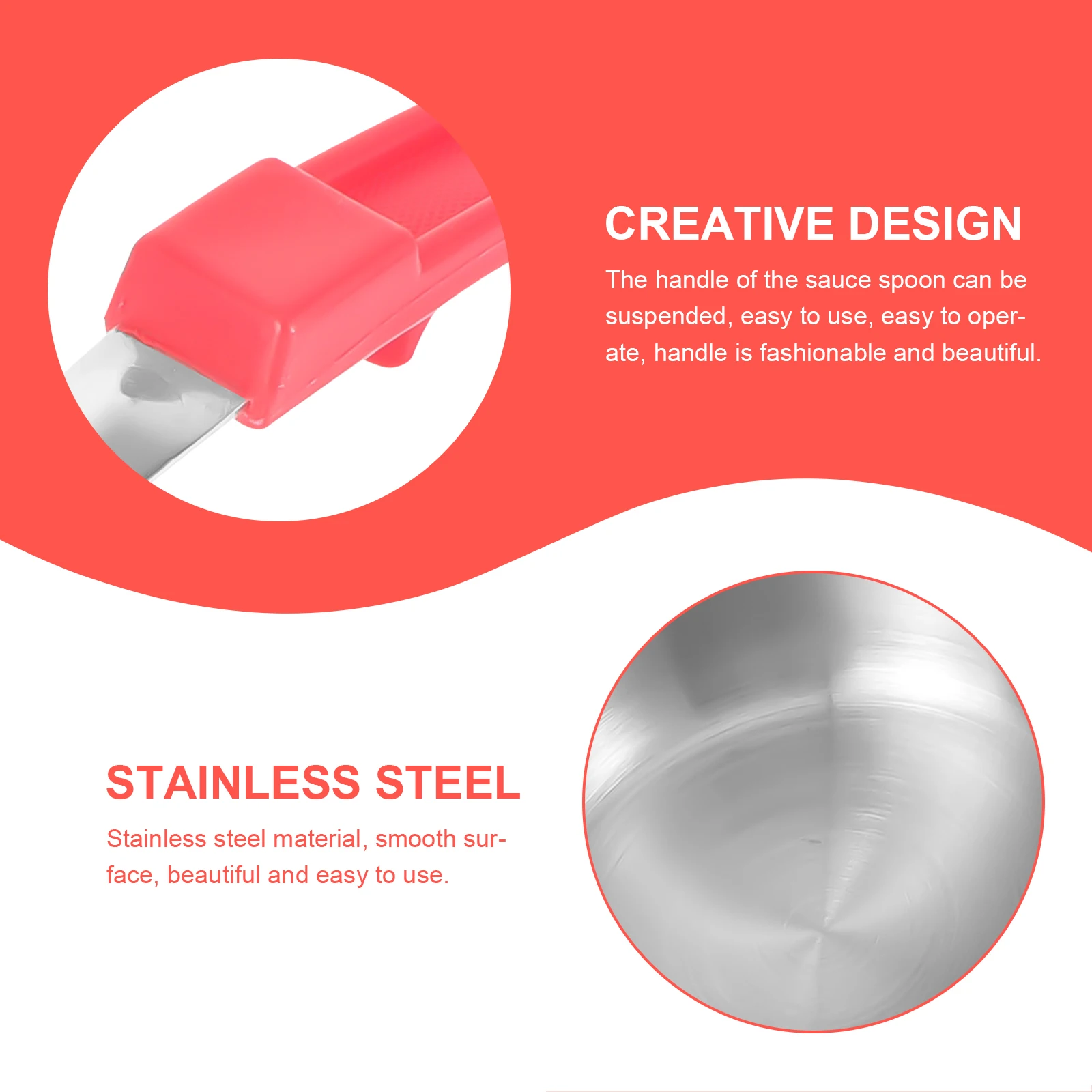 

8 Ounce Stainless Steel Sauce Spoon Flat Bottom No Leakage Kitchen Pizza Serving Ladle Portion Control Scoop For Home Restaurant