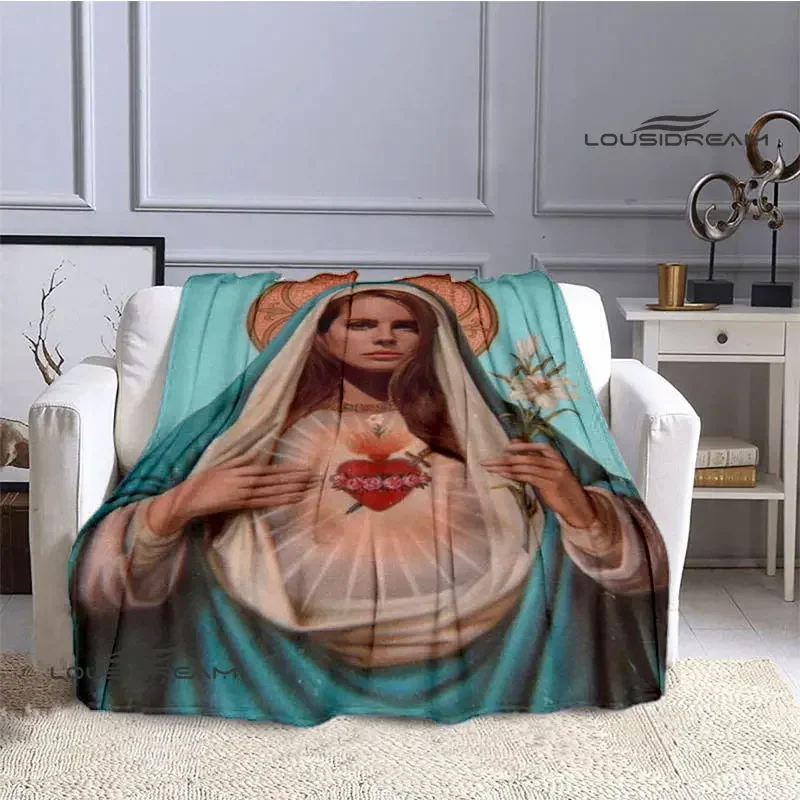 Manta estampada de Lana Del Rey, manta fina, suave y cómoda, para viaje en casa, forros de cama, regalo de cumpleaños