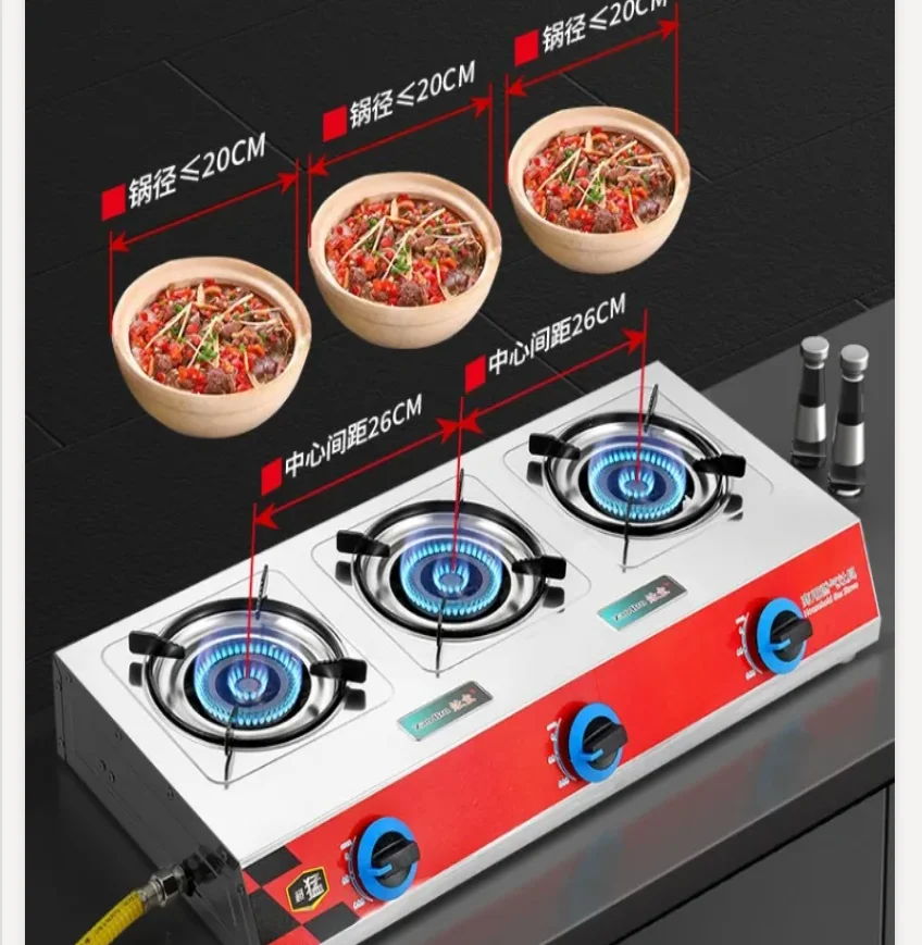 موقد غاز متعدد الرؤوس غاز البترول المسال غاز طبيعي 4 6 8 شعلات مع حماية من فشل اللهب CAW