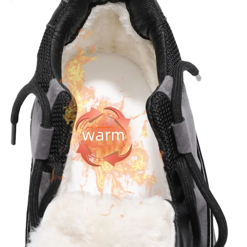 أحذية رجالية شتوية عالية الجودة كاجوال للثلج أحذية قطنية مريحة ودافئة في الهواء الطلق ملابس عمل عصرية مضادة للانزلاق أحذية متعددة الاستخدامات