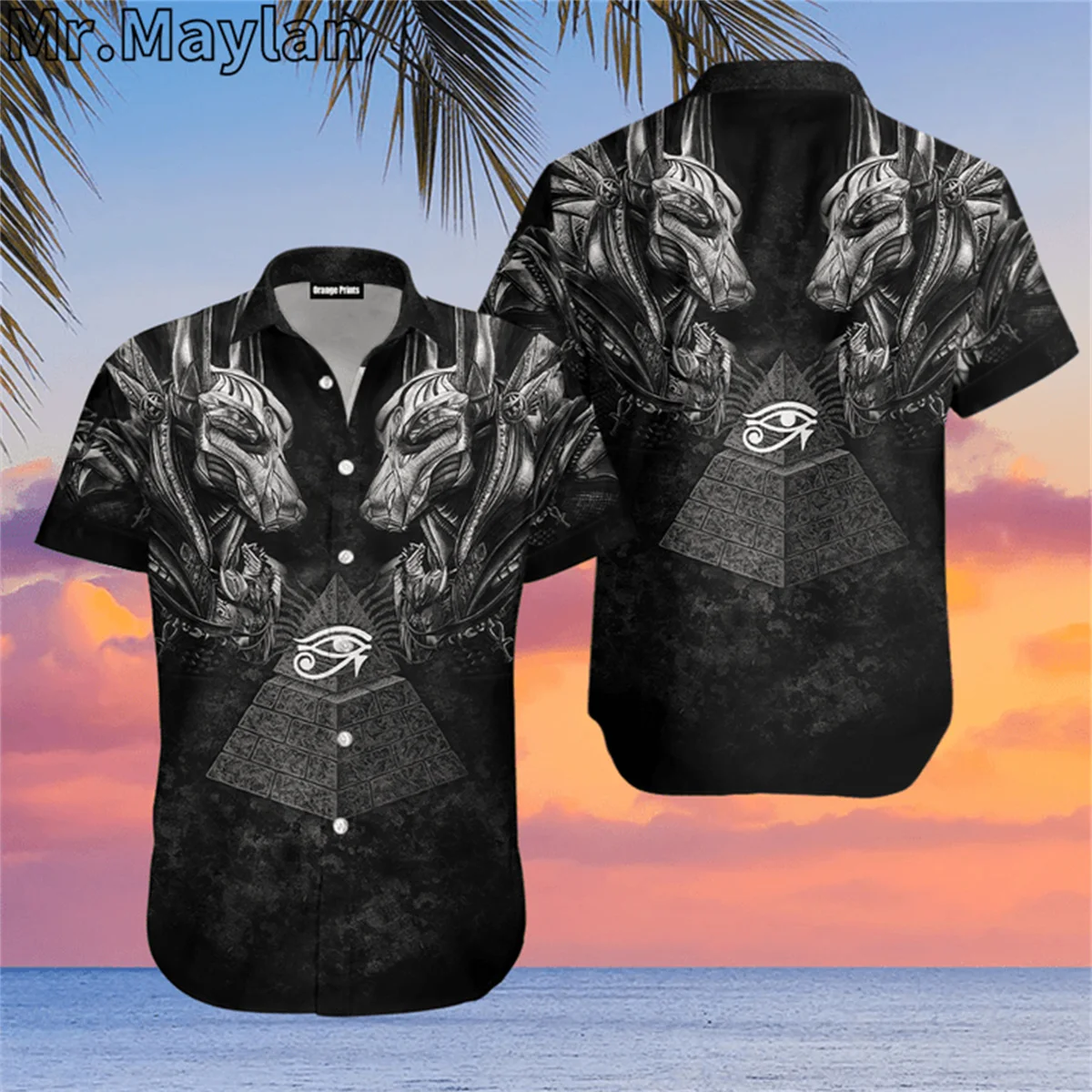 HORUS EYE EGYPT ANUBIS ANCIENT HAWAIIAN SHIRTS 3D Print Vintage Shirt Summer Short Sleeve Tee Streetwear Oversized Chemise Homme