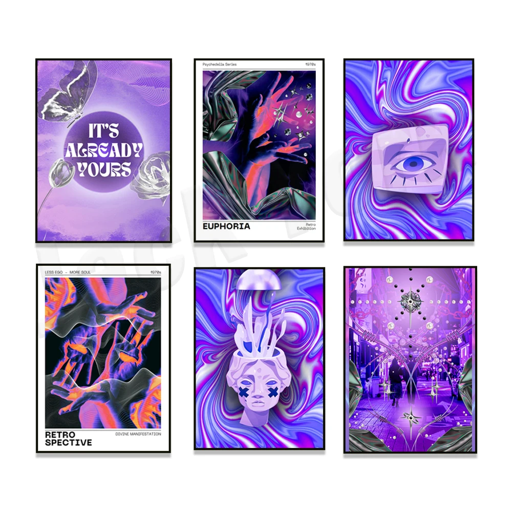 

Vintage Trippy Print Poster, Aura Art, Aura Psychedelic Energy Wall Art, 2000s Aesthetic Room Decor, Futuristic Poster Sci-Fi Ar