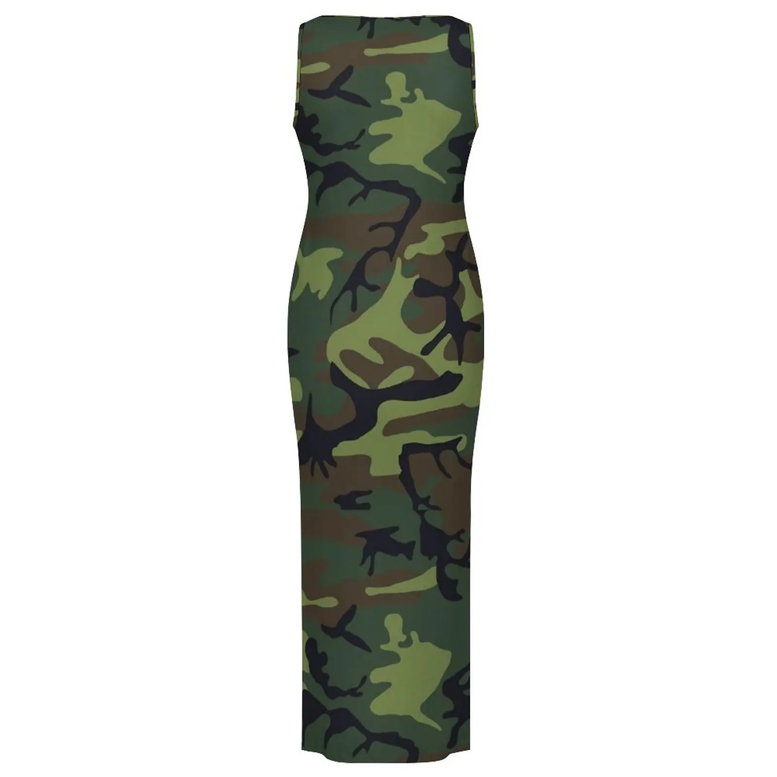 Mulheres camo a linha vestido streetwear bodycon vestido de verão sem mangas night club maxi vestidos gráfico tamanho grande