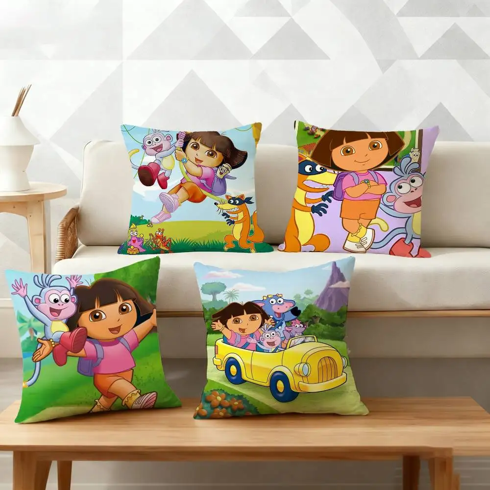 

Cute D-Dora The E-Explorer Pillow Case Cushion Cover Throw Pillow Case For Car Sofa