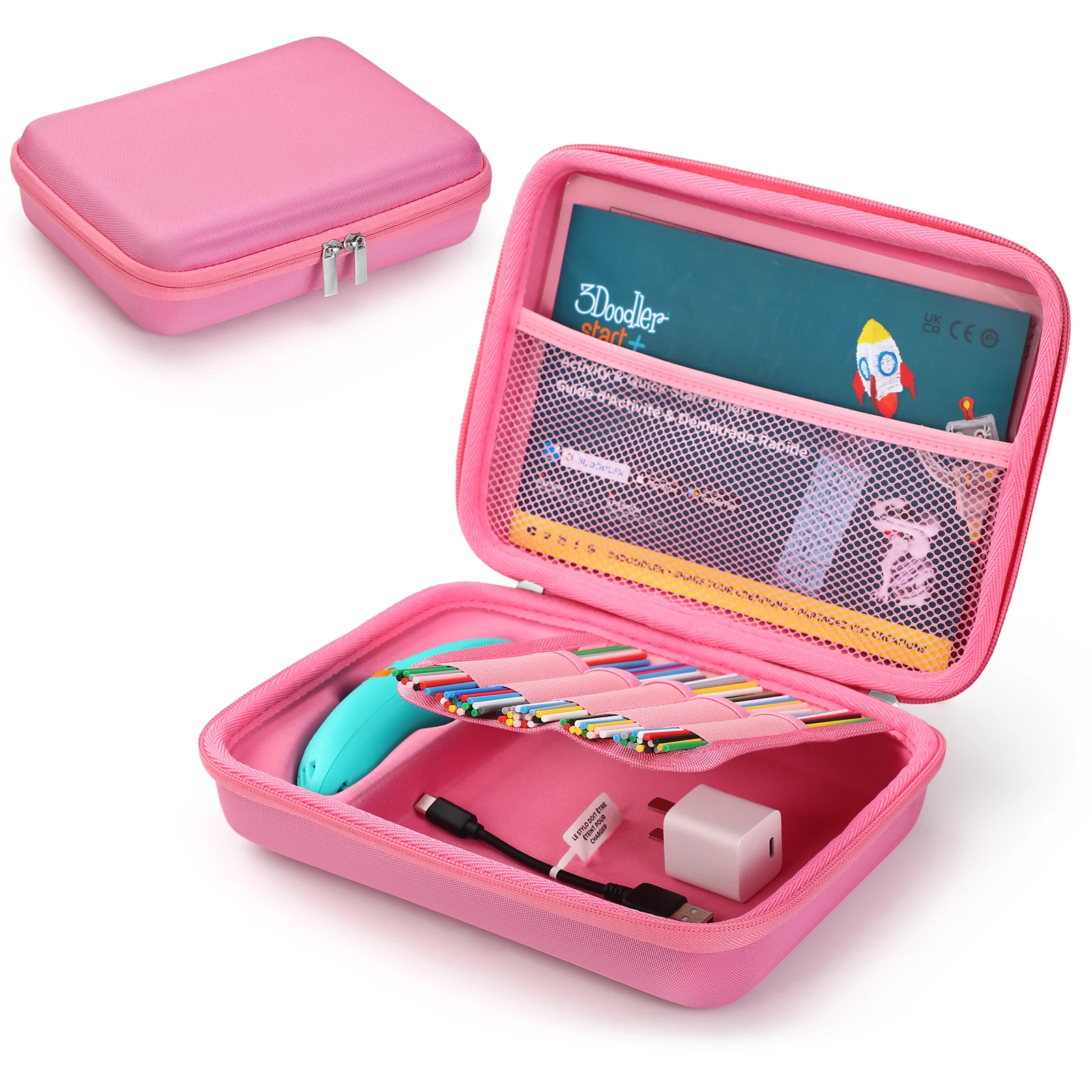 3D Pen Hard Case voor 3Doodler Start+ Essentials 3D Pen Set met Mesh Pocket Harde EVA Organizer Case voor Reizen/Thuis/Buiten 