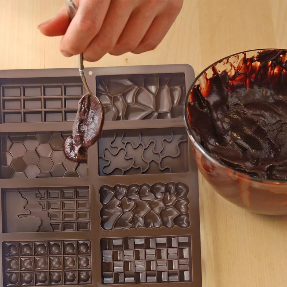 12 In 1 Chocolate Molds Dubai Silicone Chocolate Bar Mold Break Non-stick Chocolate Mold Candy Wax Melt Molds for Filling Mold