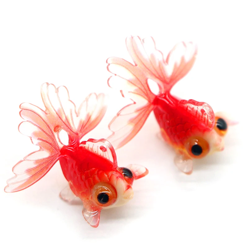 Cute Mini Resin Goldfish Model Charms Pendant For Earring Keychain DIY Decorative Creative Micro Landscape Dollhouse Decor New