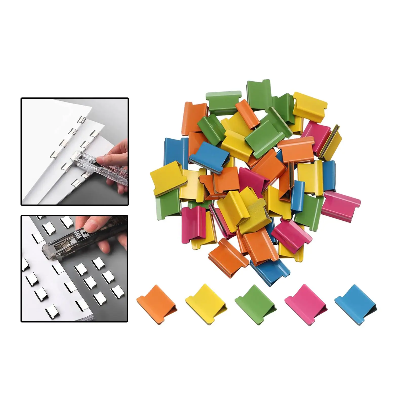 Clip de papel de mano, práctico encuadernación, portátil, multiusos, reutilizable para dormitorio, Clips multicolores