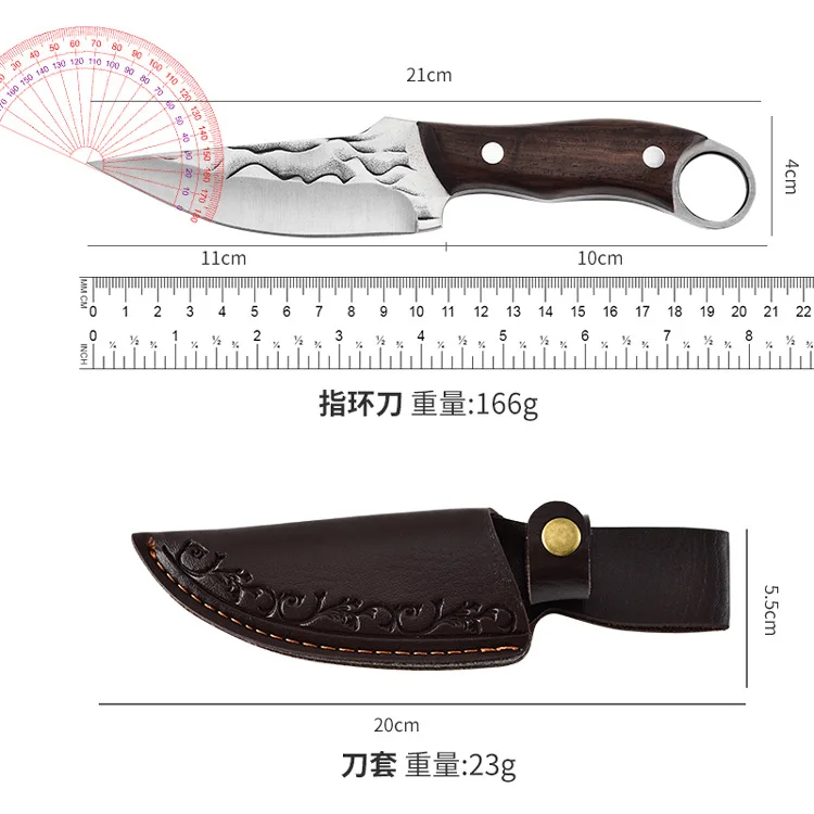 Stainless Steel Handmade Forged Boning Knife Meat Cleaver Kitchen Knife Full-Tang Butcher Boning Meat Cooking Knives Cuchillos