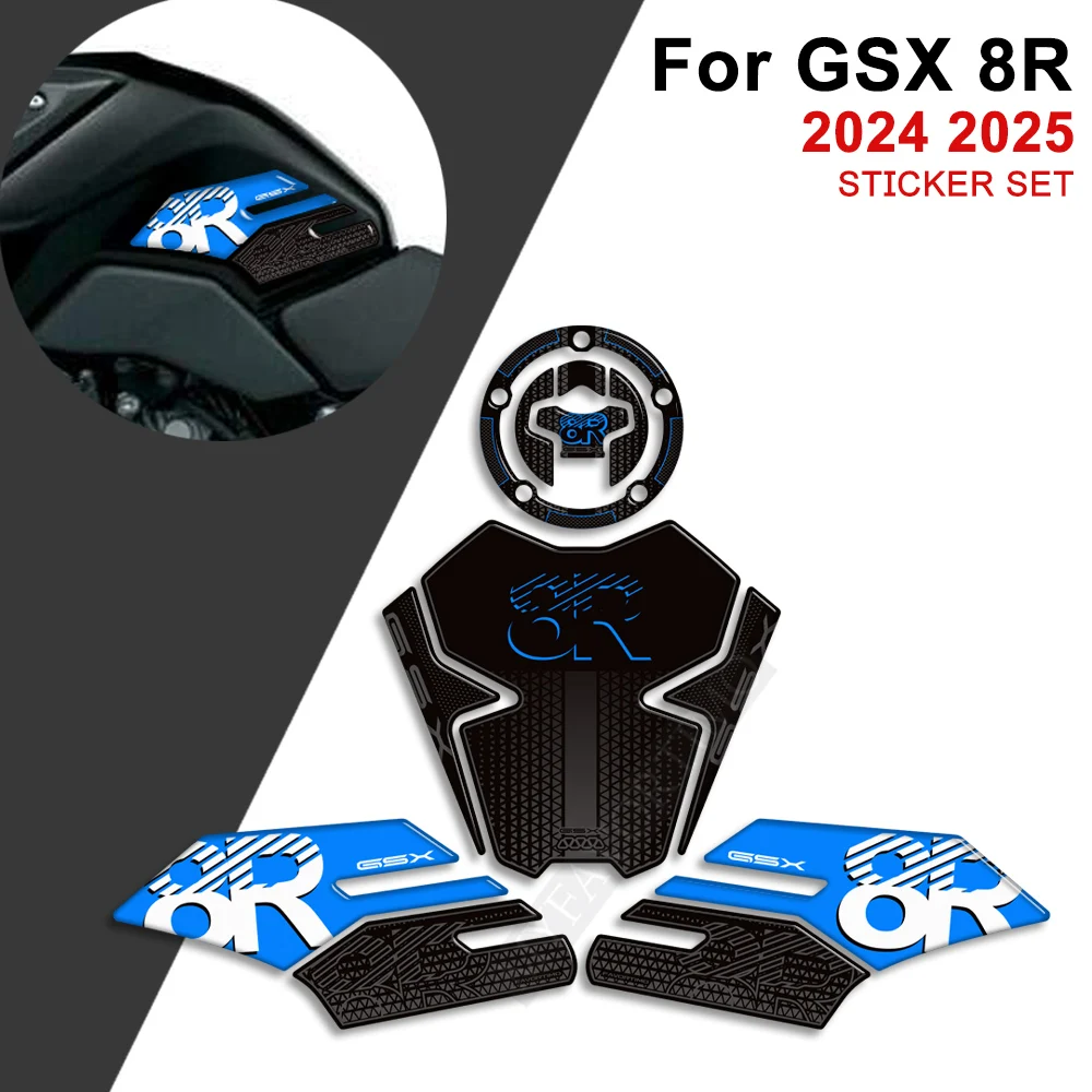 

2024 2025 Motorcycle For Suzuki GSX-8R GSX 8R GSX8R Protector Tank Pad Fuel Oil Protector Stickers Decals 3D Resin Sticker