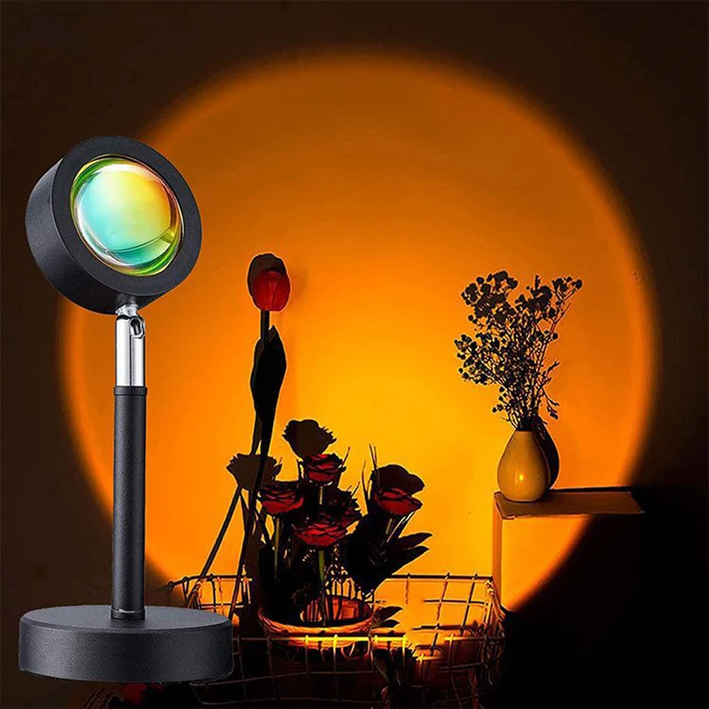 

USB Rechargeable Desk Lamp The Sun Never Sets Rainbow Projection Sunset Lamp Internet Celebrity Background Atmosphere Light