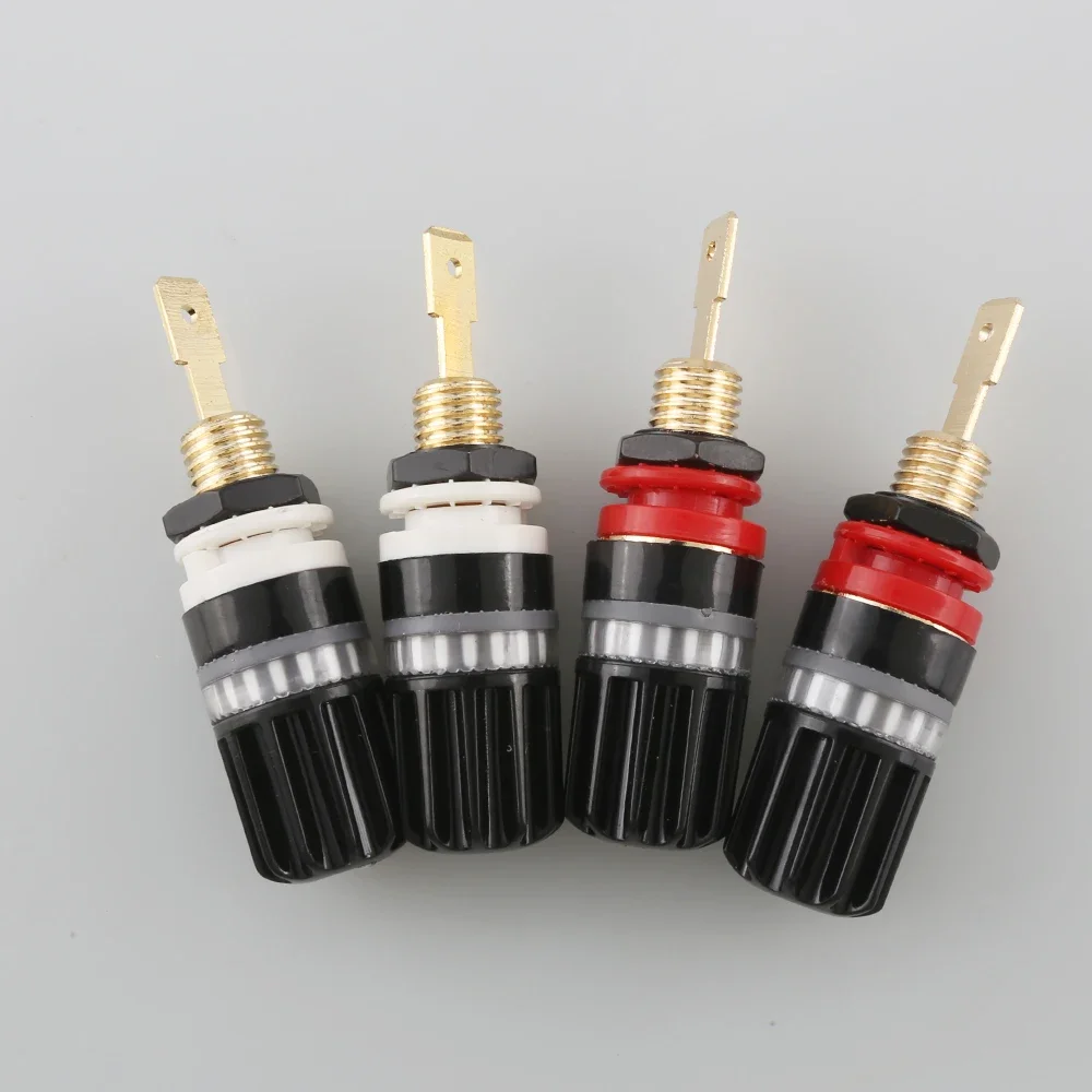 HI-End Brass Audiophile Speaker Binding Post Amplifier Terminal Connector Banana Jack Sound Audio Connector Adapter for Hi-Fi Sy