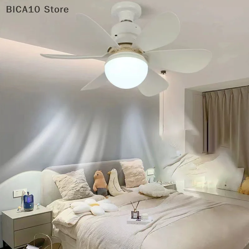 Black LED Ceiling Fan Lights With Remote E27 40 Watss Dimming LED Light For Living Room Study Home Use
