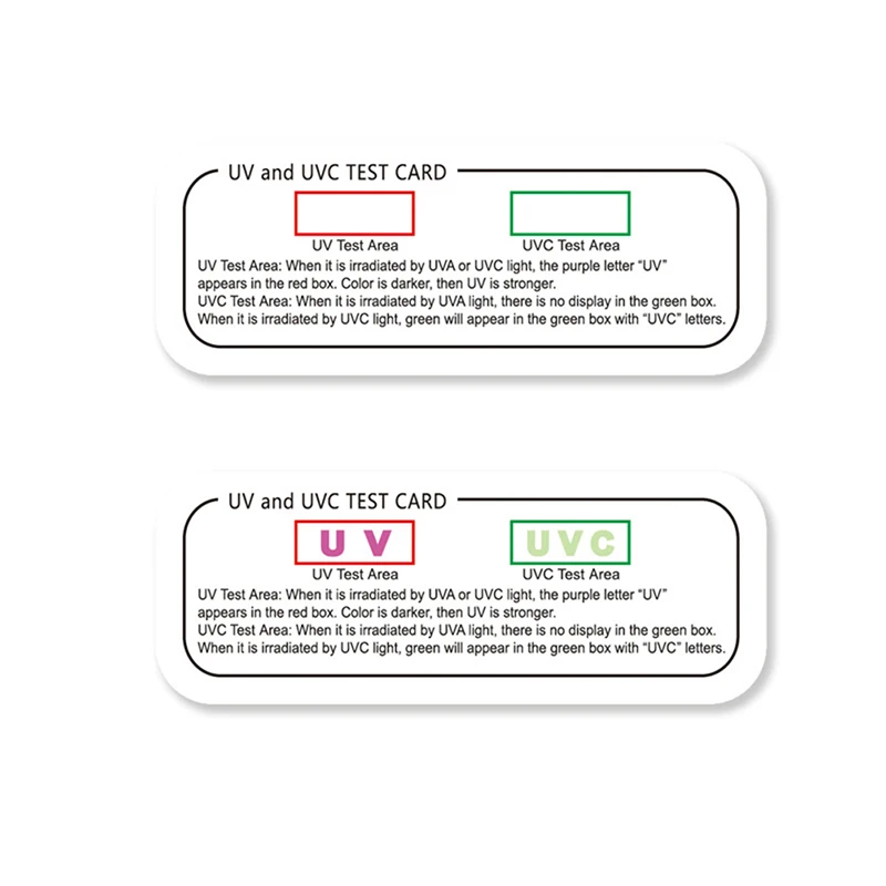 10PCS White Light Ultraviolet Sterilization Test Cards UVA UVC Test Cards Light Wavelength Indicator Cards UV test Accessories