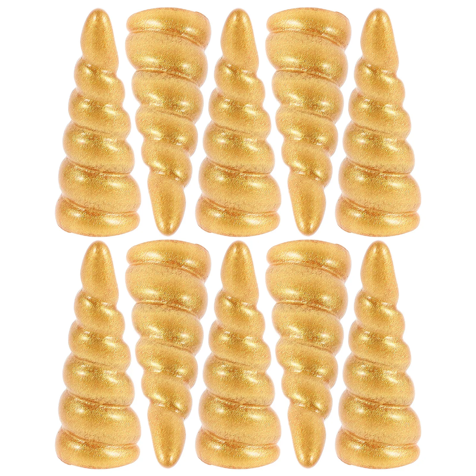 

10 шт. золотистых аксессуаров в виде рогов единорога из смолы для рукоделия, украшения для сумок, брелоков, реквизита для фотосъемки, уникальный дизайн