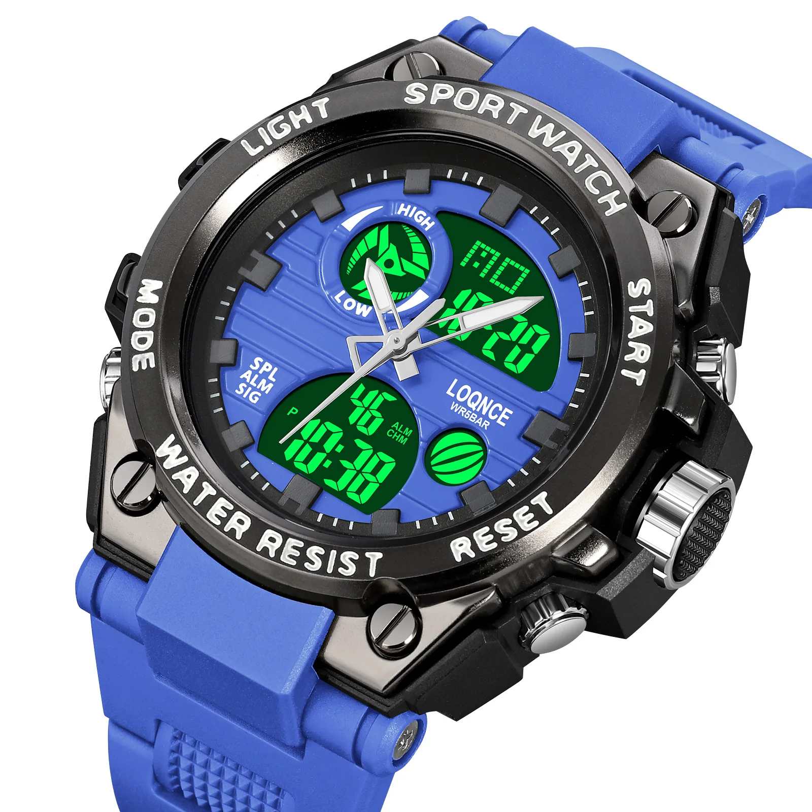 Men Watch LOQNCE Male montre homme Sport Watches Digital Double Time Chronograph Watch Mens LED Display Quartz Wristwatches
