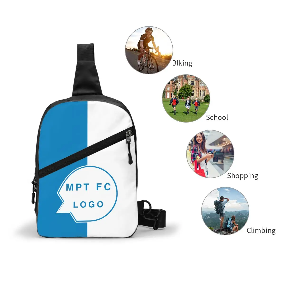 Maccabi بتاح تكفا FC Crossbody الرافعة حقيبة الصدر حقيبة Daypack حقيبة الكتف للسفر رياضة المشي لمسافات طويلة